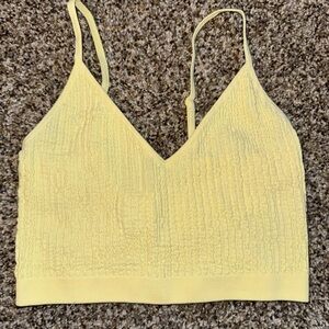 Yellow Textured Crop Top
